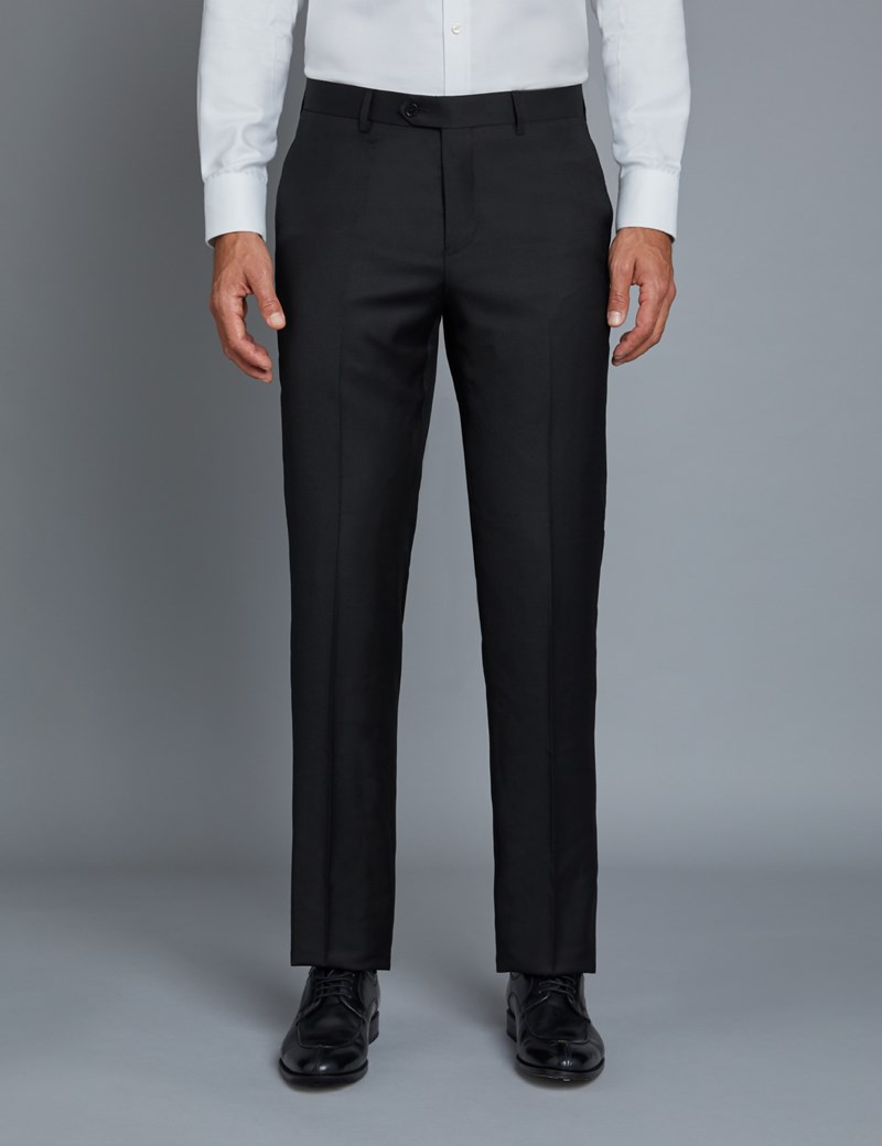 Men's Black Twill Extra Slim Fit Suit Trousers | Hawes & Curtis