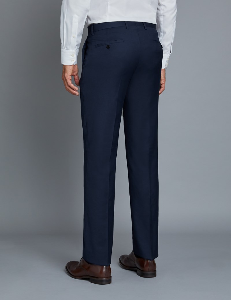 Men's Royal Blue Twill Extra Slim Fit Suit Pants | Hawes & Curtis