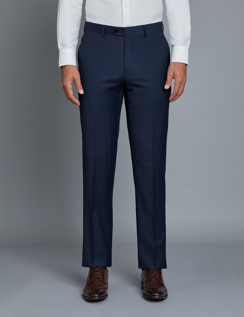 Men's Royal Blue Twill Extra Slim Fit Suit Pants