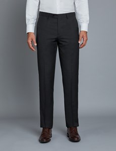 Men's Dark Charcoal Twill Extra Slim Fit Suit Trousers
