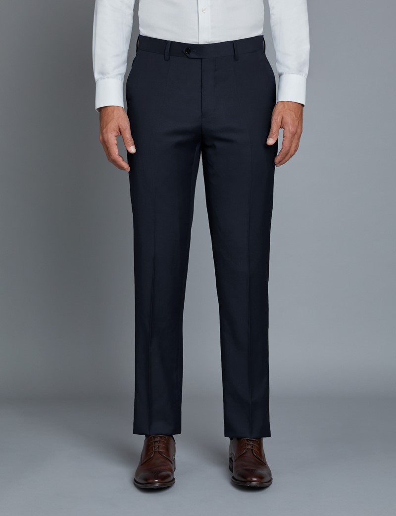 Men's Navy Twill Extra Slim Fit Suit Pants | Hawes & Curtis