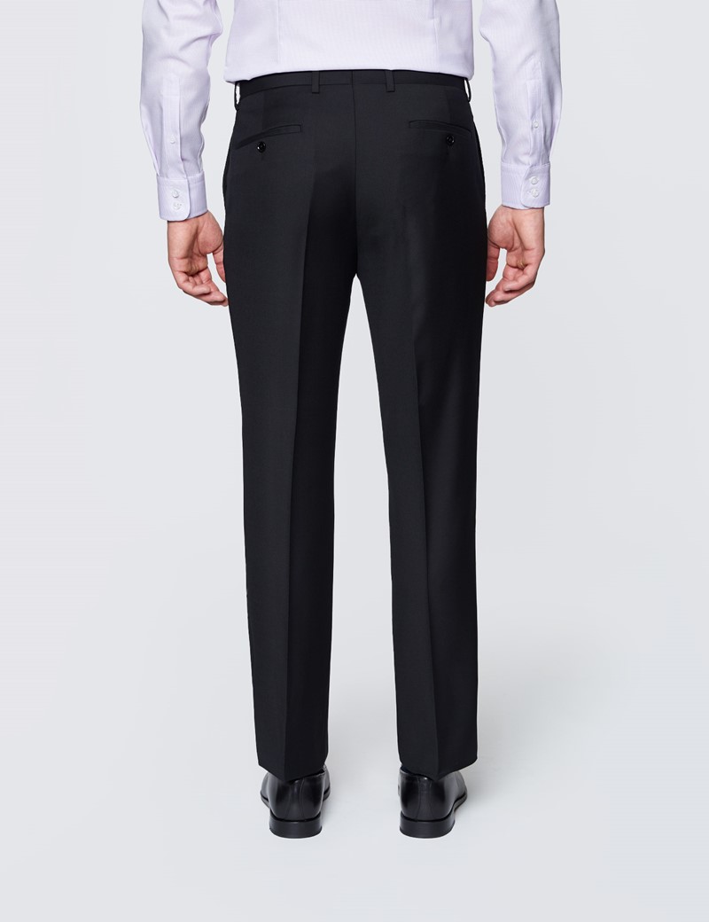 Men's Black Twill Slim Fit Suit Pants