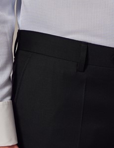 Black Twill Slim Fit Suit Trousers | Hawes & Curtis