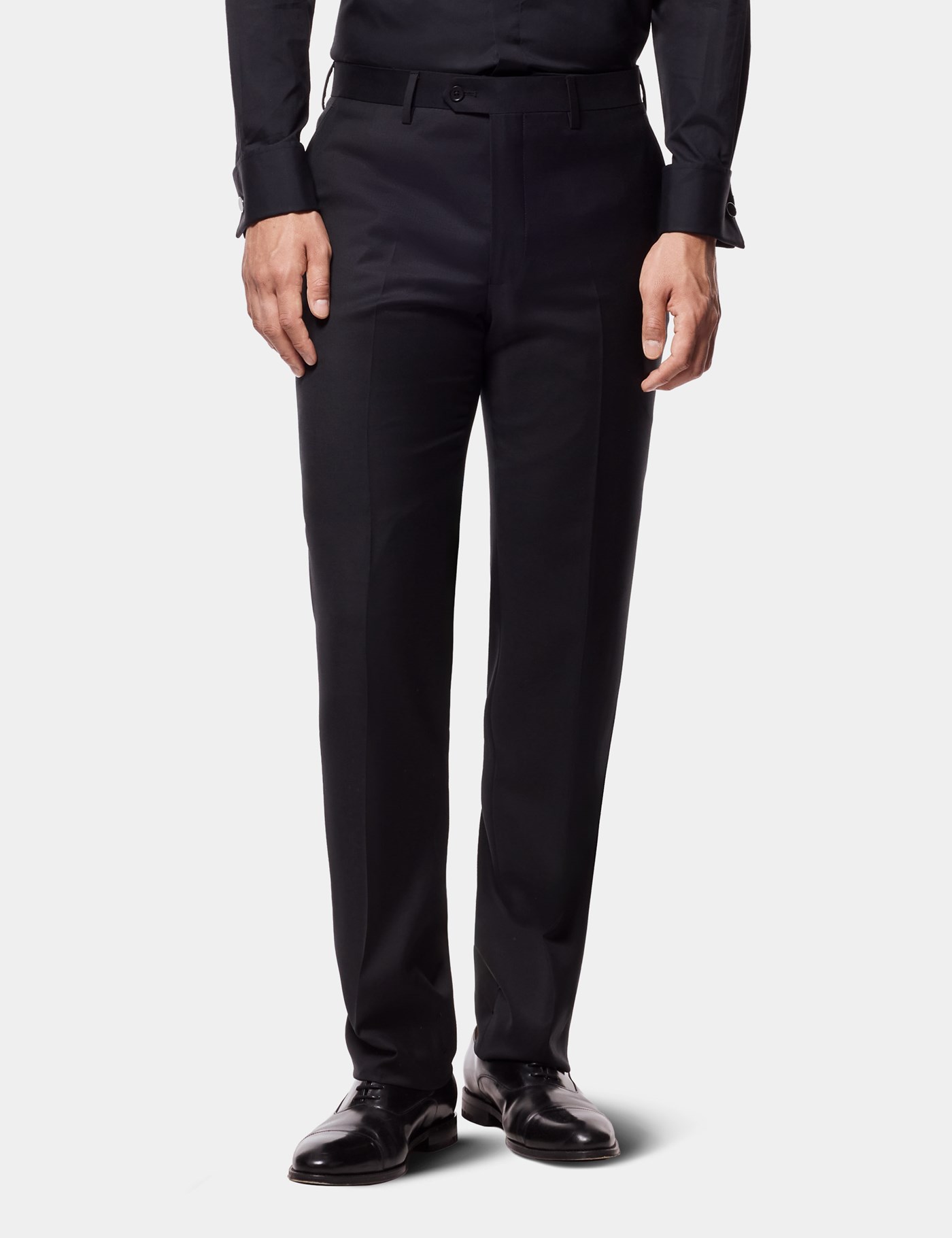 Hawes & Curtis Slim Fit Black Twill Suit Trousers Size: 28" (EU 44)