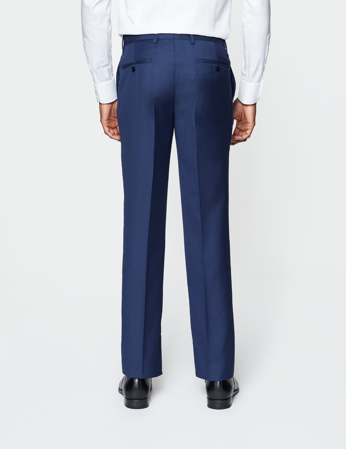 Men's Royal Blue Twill Slim Fit Suit Pants | Hawes & Curtis
