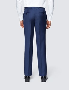 Men's Royal Blue Twill Slim Fit Suit Trouser