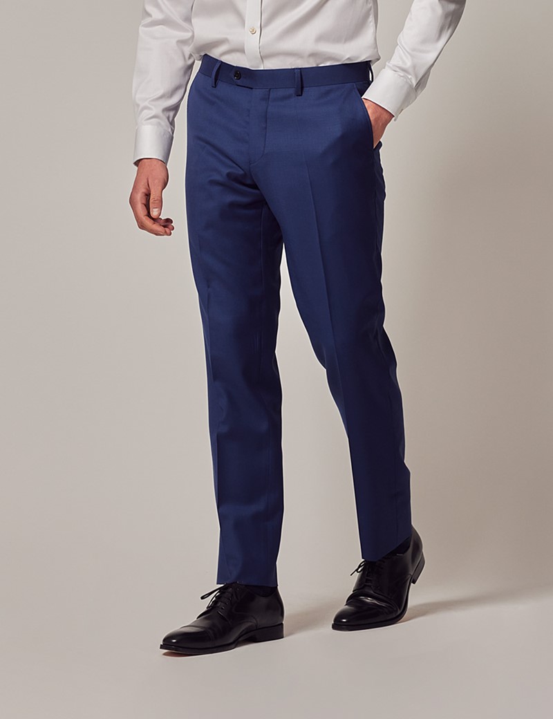 Royal Blue Twill Slim Suit Pants