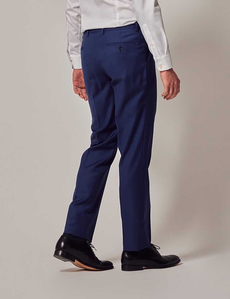Elegant Plain Straight Leg Royal Blue Women's Pants (Women's)