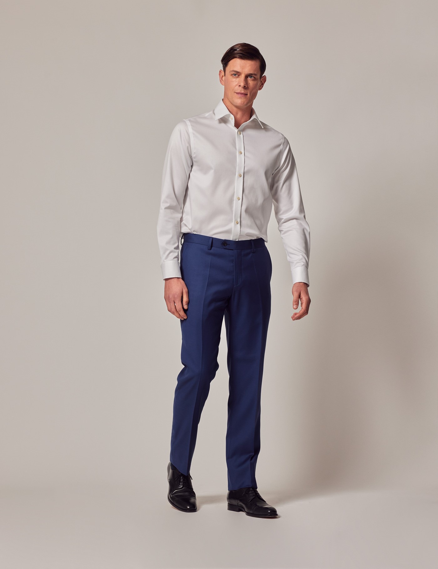 White Shirt With Blue Trouser Combination For Business Casual Look  Well  dressed men Mens outfits Classy men