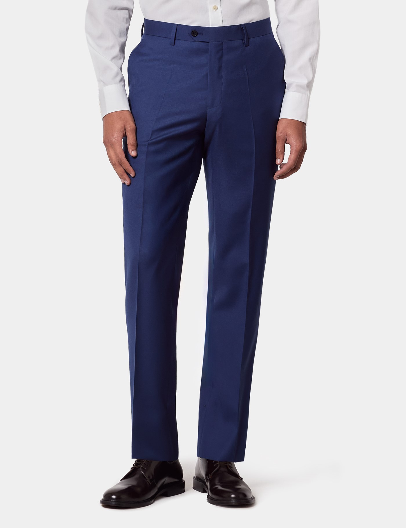 & Slim Fit Royal Blue Twill Suit Trousers 32"