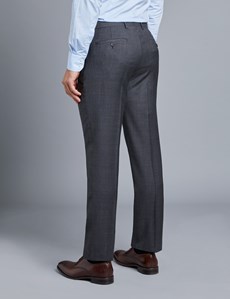 Men's Charcoal Twill Slim Fit Suit Pants