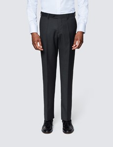 Men's Dark Charcoal Twill Slim Fit Suit Trouser