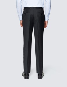 Men's Dark Charcoal Twill Slim Fit Suit Trouser