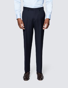 Men's Navy Twill Slim Fit Suit Pants