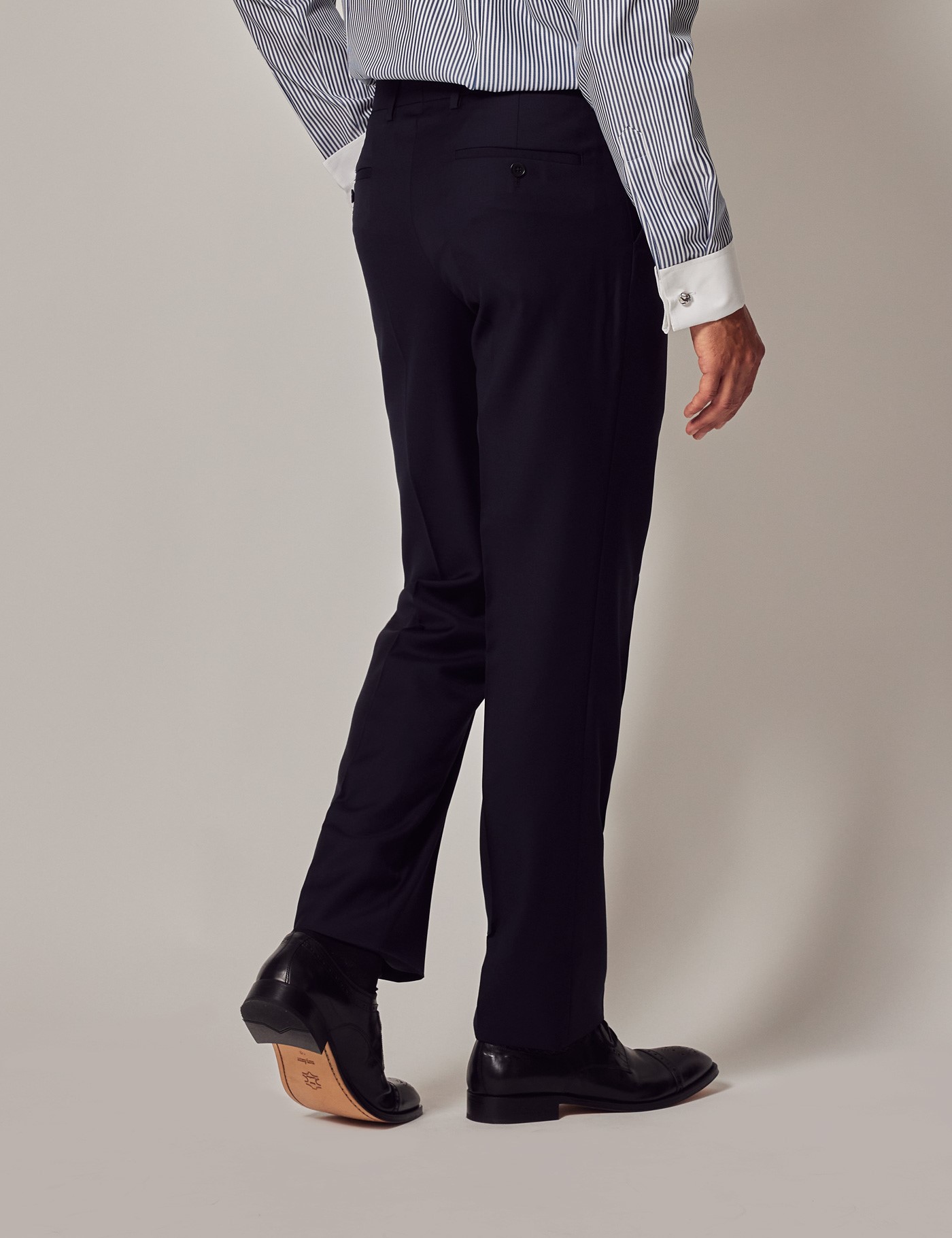Navy Plain Twill Dress Pants main image 1