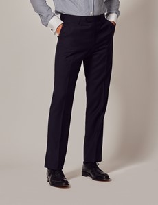 Men's Navy Twill Slim Fit Suit Trousers | Hawes & Curtis