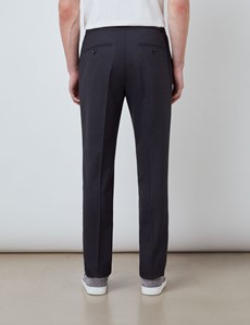 Tapered Pleated Drawstring Wool Blend Trousers