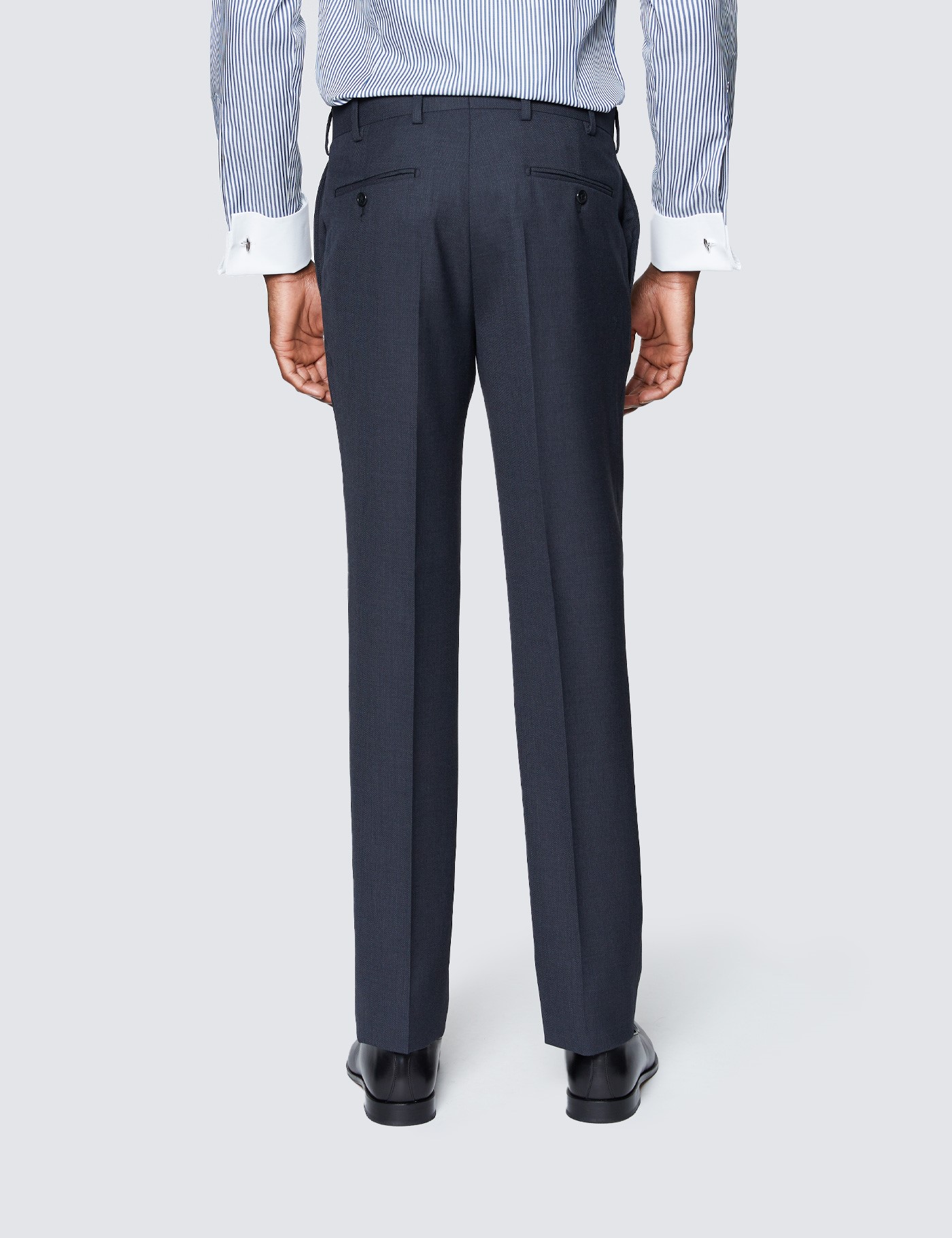 Men's Charcoal Slim Fit Travel Suit Pants | Hawes & Curtis