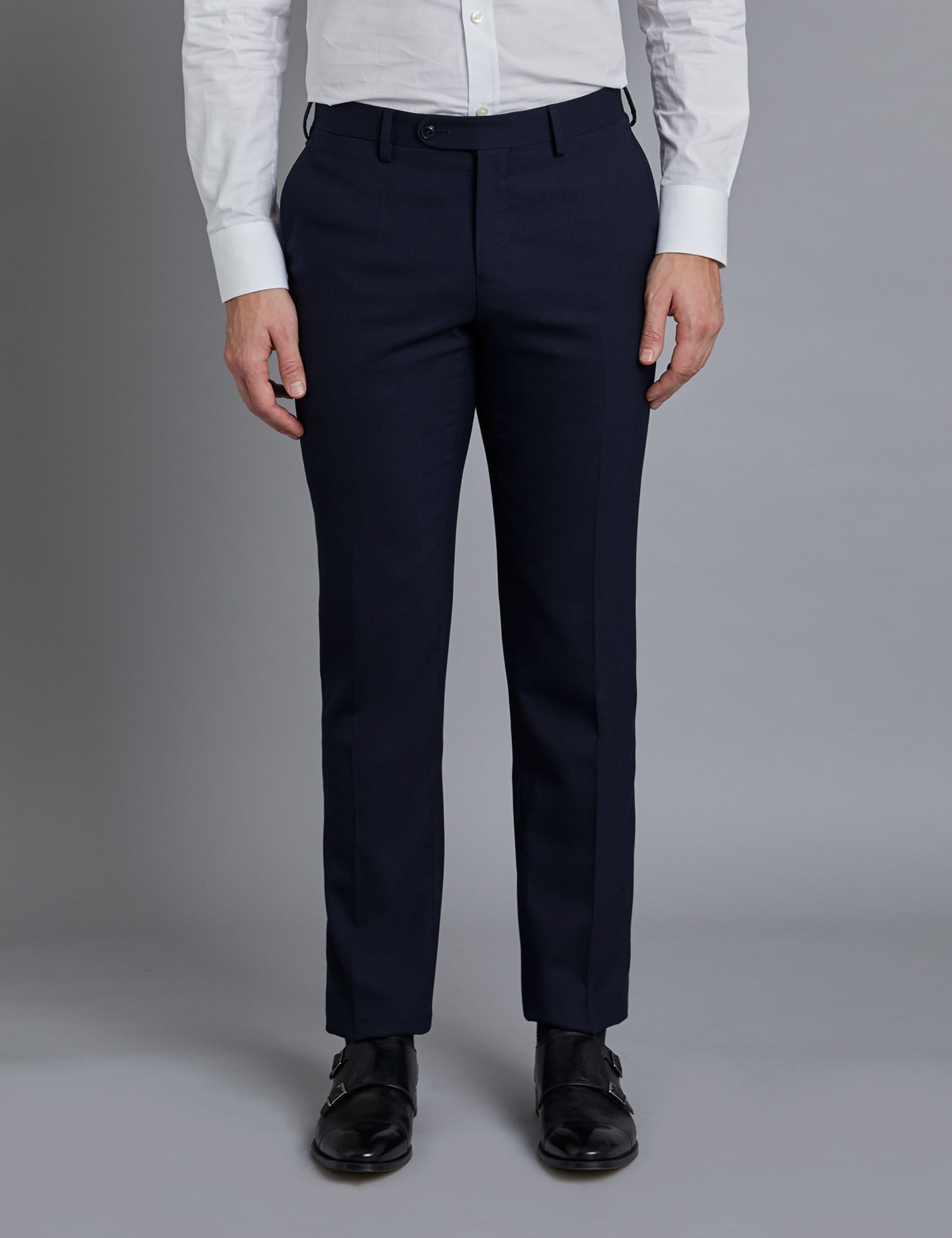 slim fit navy cargo pants