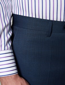 Men’s Textured Navy Slim Fit Suit Pants