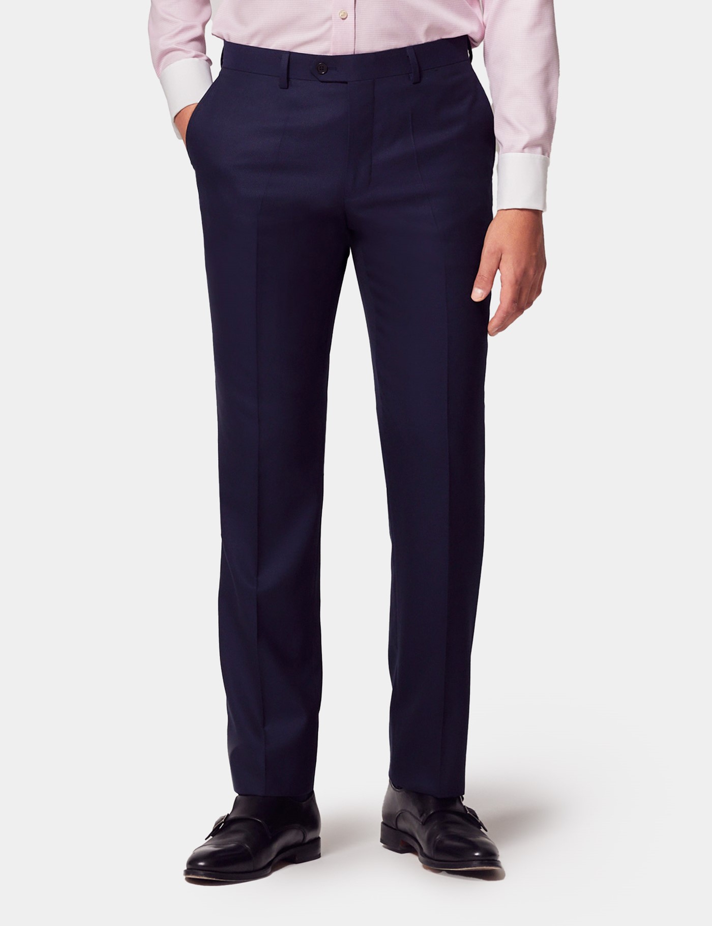 & Slim Fit Textured Weave Suit Trousers 32"