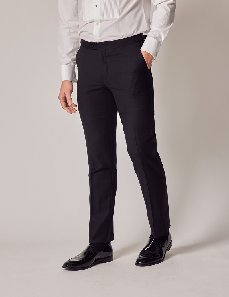Buy Plaid&Plain Men's Stretch Dress Pants Slim Fit Skinny Suit Pants 7101  Black 27W28L at Amazon.in