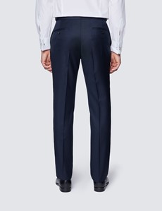 Men's Navy Slim Fit Dinner Suit Pants With Side Adjusters