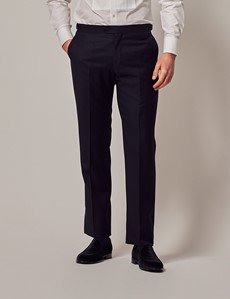 Slim Fit Dinner Suit Trousers with Side Adjusters in Navy | Hawes and ...