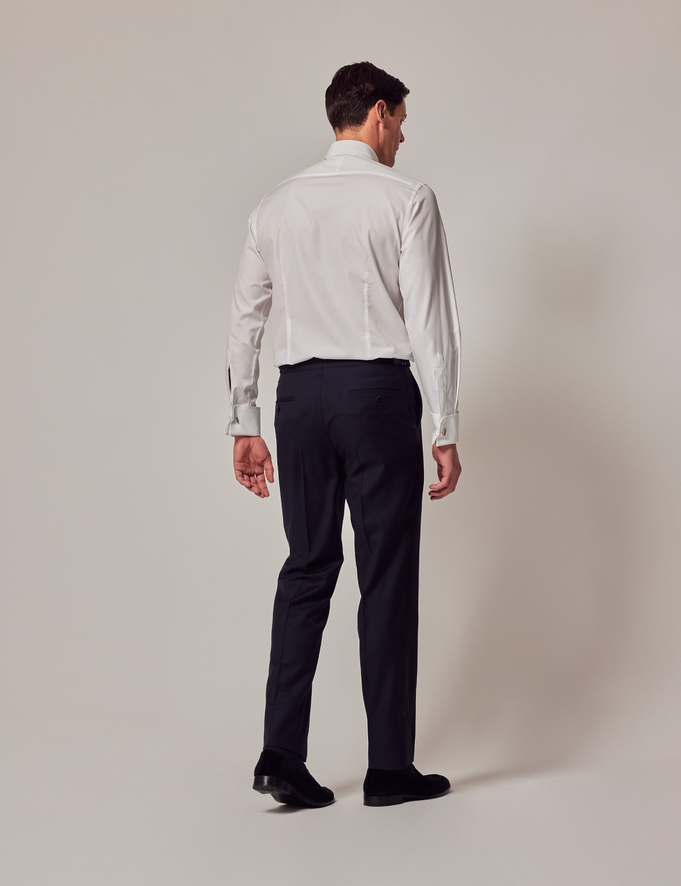 Slim Fit Dinner Suit Trousers With Side Adjusters In Navy Hawes And Curtis 4308