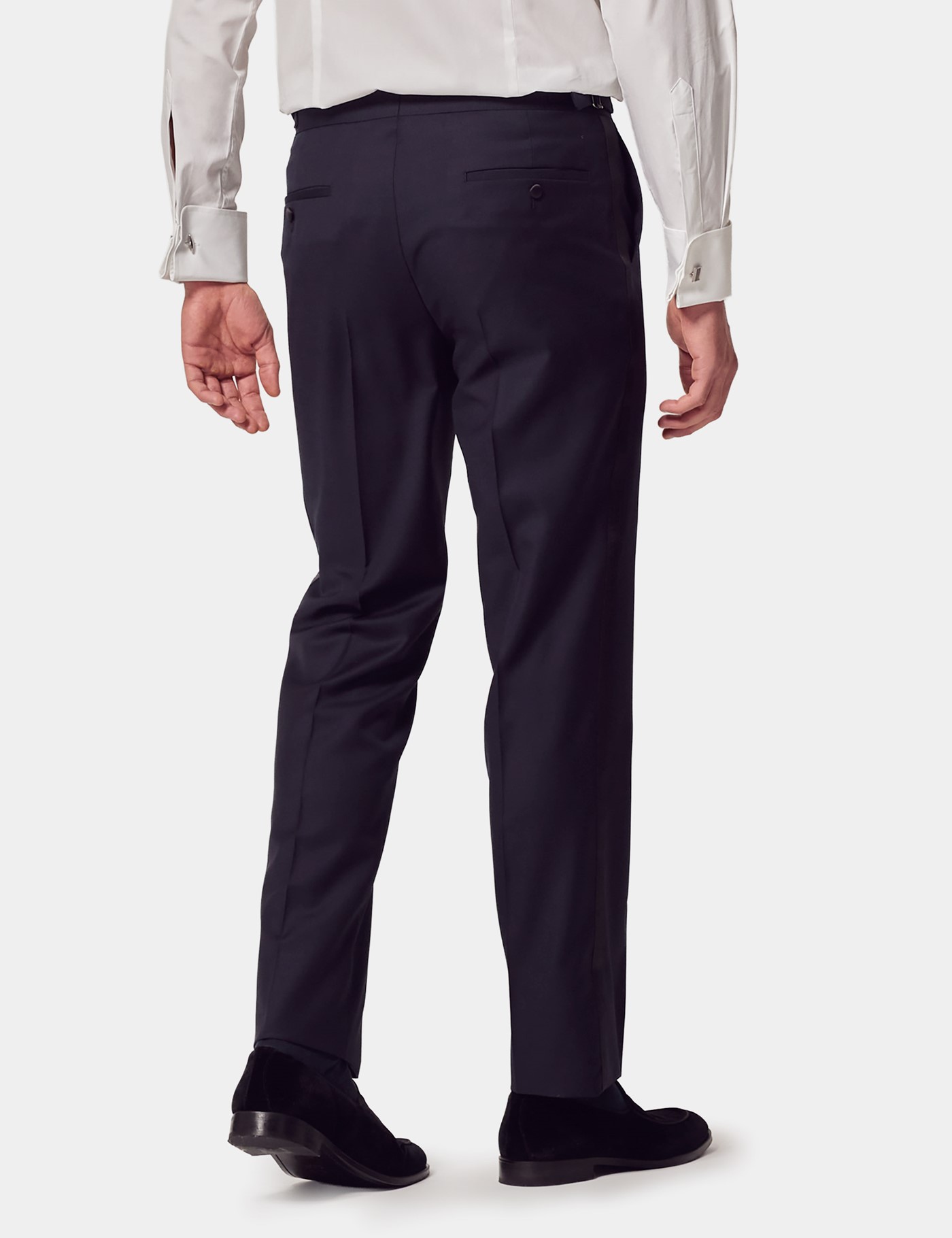 Hawes & Curtis Slim Fit Navy Dinner Suit Trousers with Side Adjusters Size: 32" (EU 48) image 3