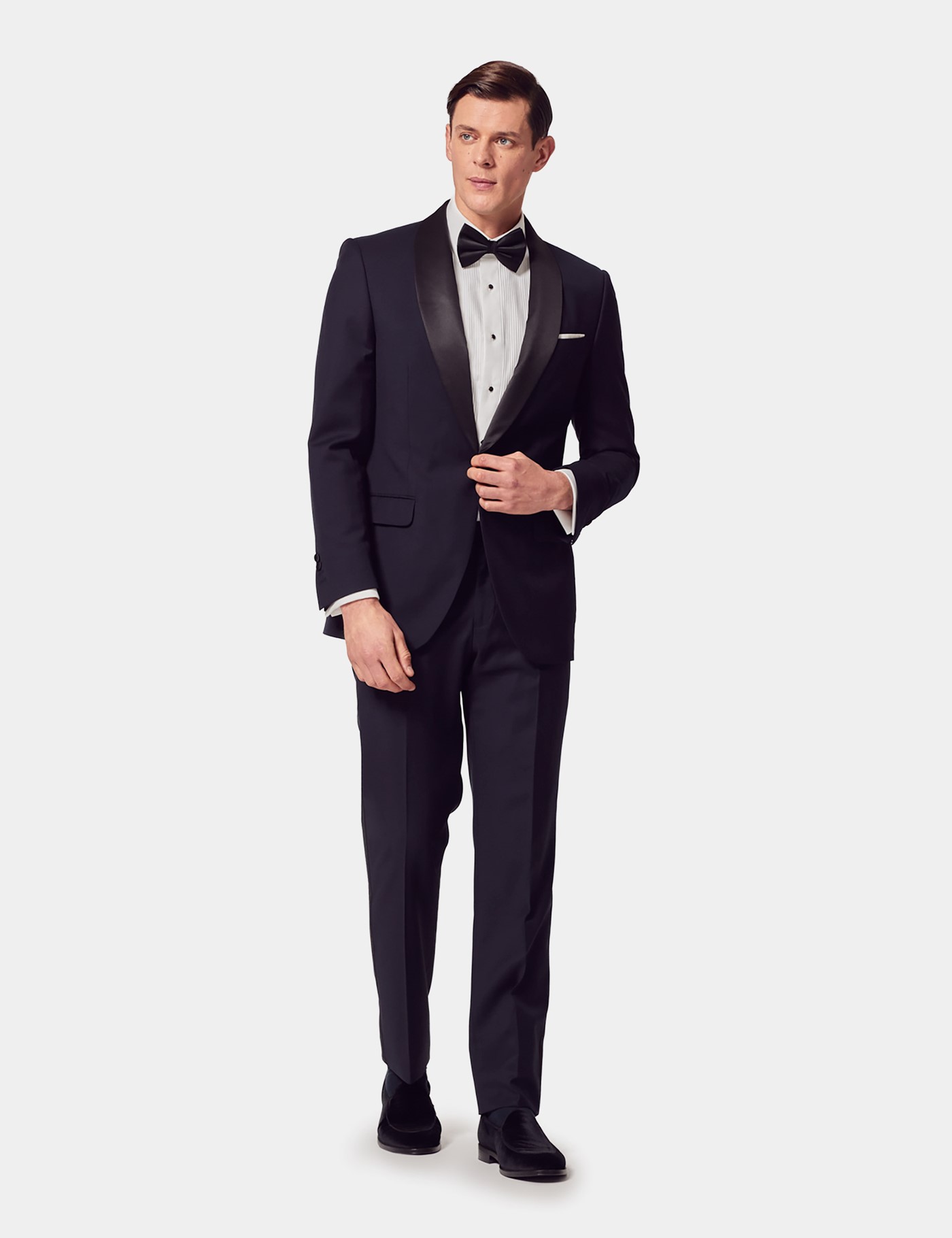 Hawes & Curtis Slim Fit Navy Dinner Suit Trousers with Side Adjusters Size: 32" (EU 48) image 4