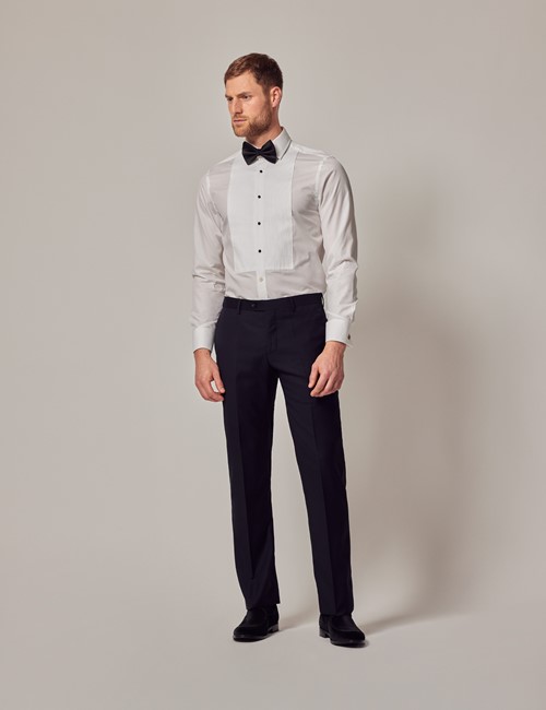 Men's Black Slim Fit Dinner Suit Trousers With Belt Loops