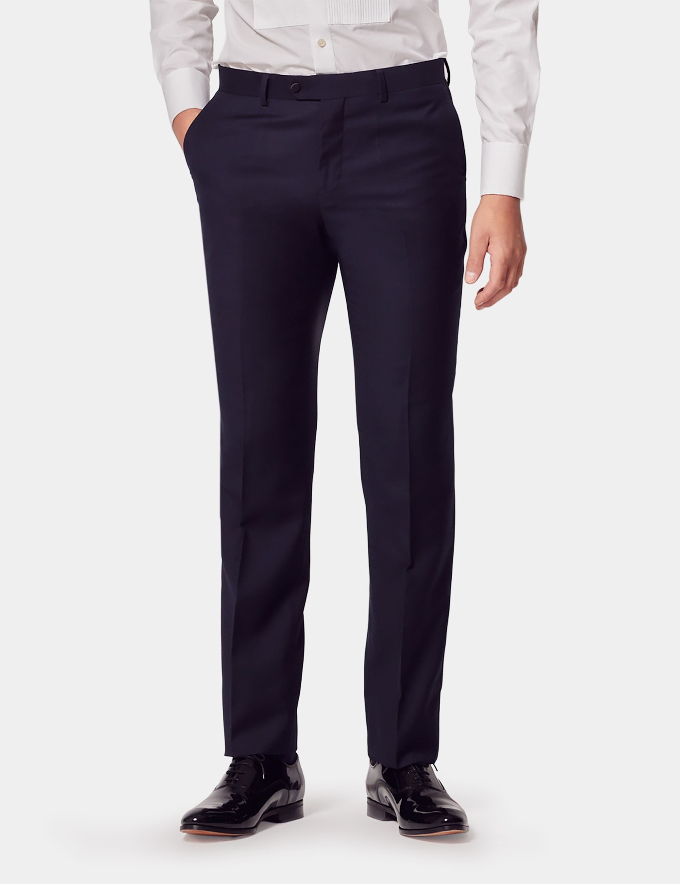 Hawes & Curtis Slim Fit Navy Dinner Suit Trousers with Belt Loops Size: 30" (EU 46)