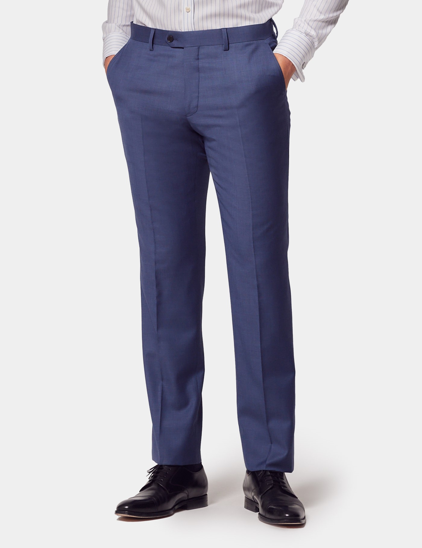 & Slim Fit Mid Sharkskin Suit Trousers 32"