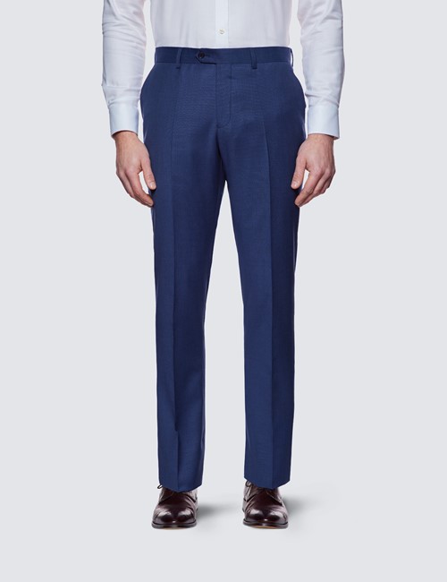 Men's Royal Blue Slim Fit Suit Pants