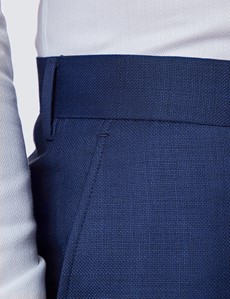 Anzughose – Slim Fit – 100s Wolle – ungesäumt – königsblau