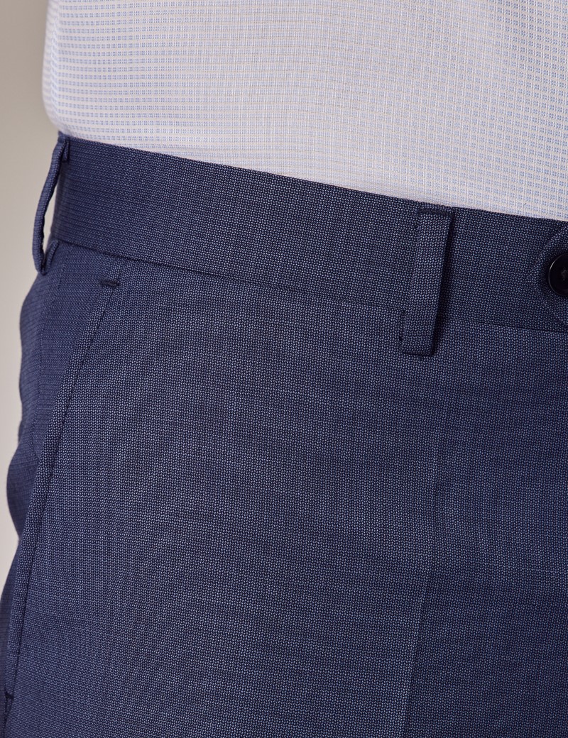 Buy LOUIS PHILIPPE Mid Blue Mens 4 Pocket Slub Formal Trousers | Shoppers  Stop