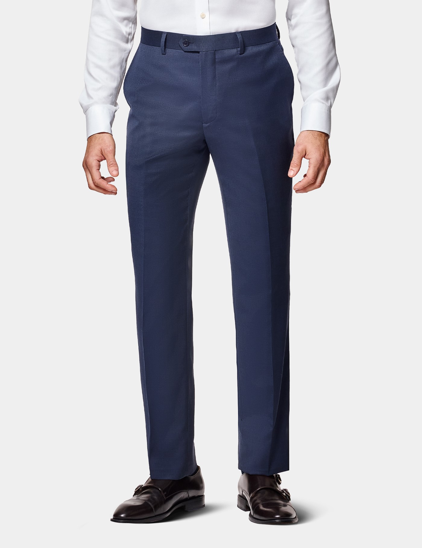 & Slim Fit Birdseye Suit Trousers 32"