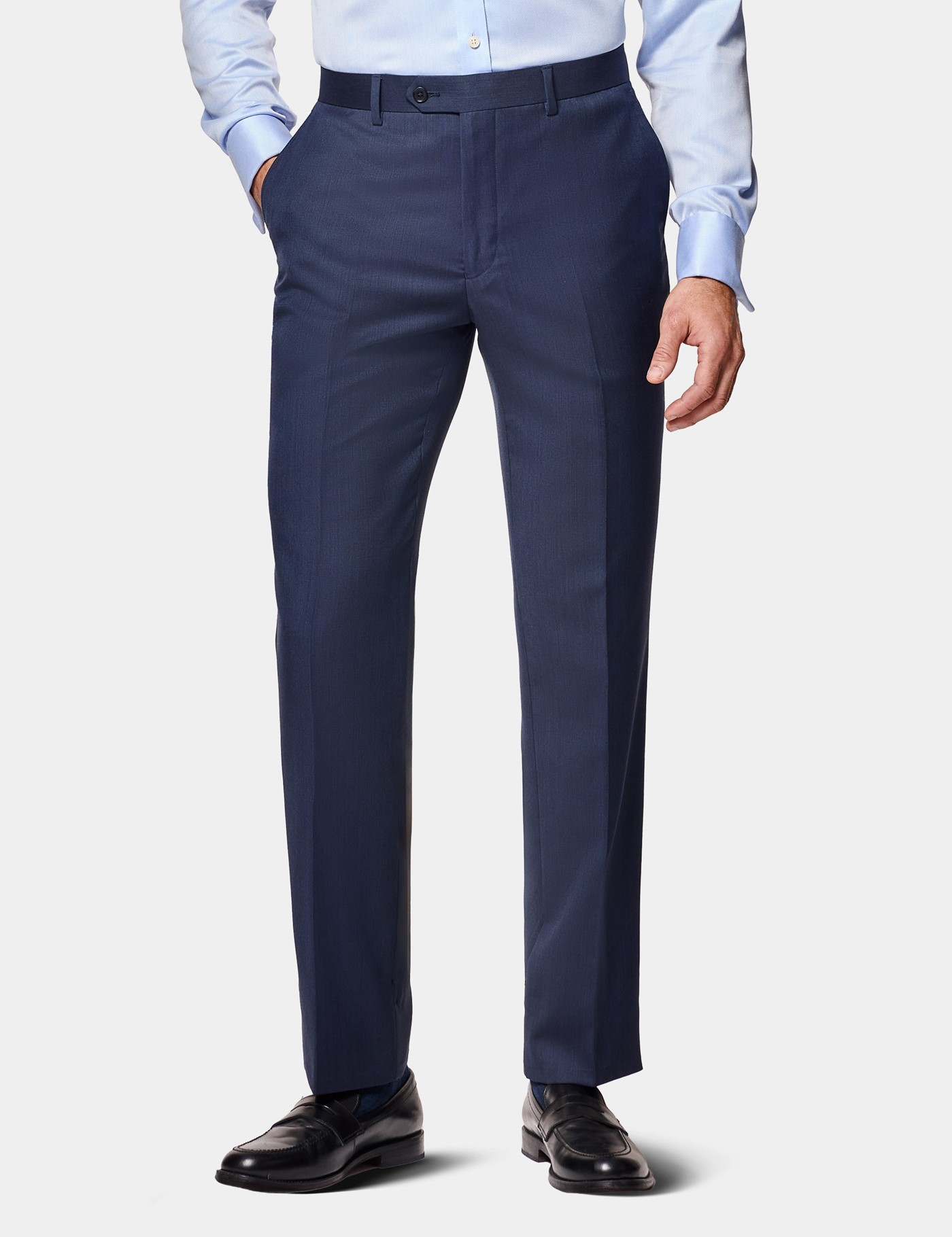 & Slim Fit Sharkskin Suit Trousers 32"