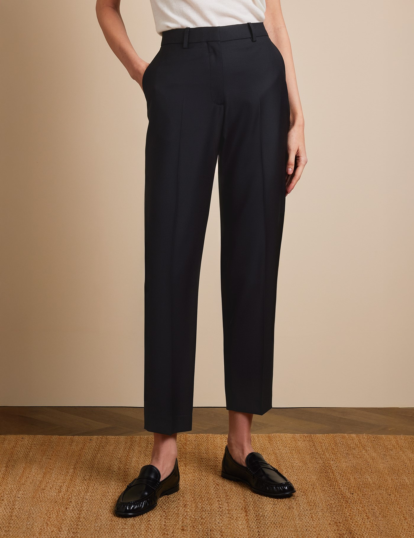 & Slim Fit Twill Tapered Trousers Reg
