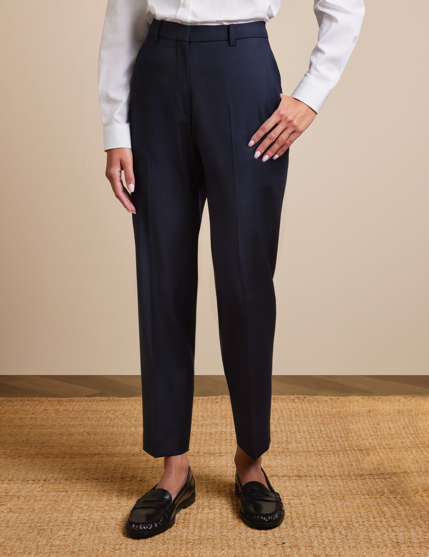 & Slim Fit Twill Tapered Trousers Reg