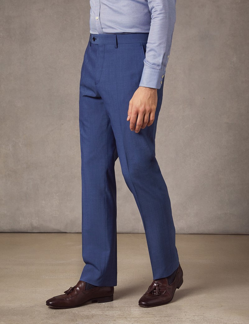 Men's Light Blue Extra Slim Fit Suit Trousers