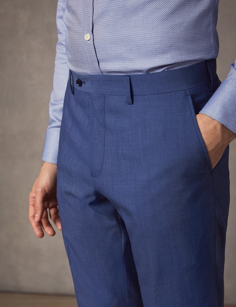 Men's Light Blue Extra Slim Fit Suit Trousers | Hawes & Curtis