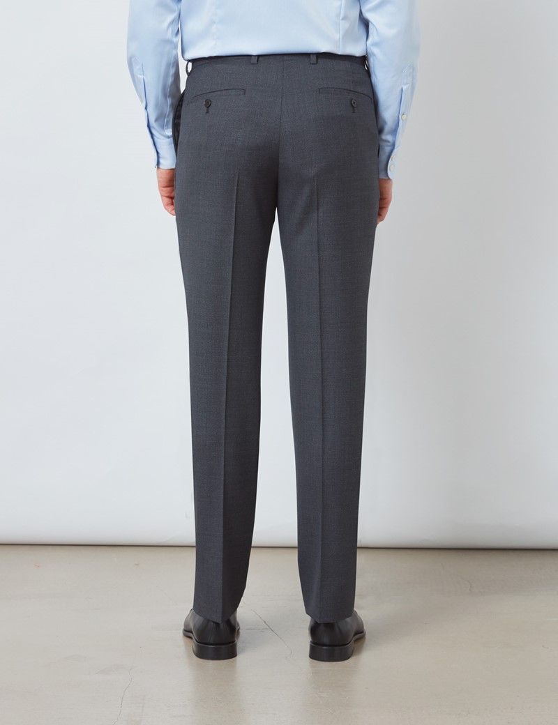 Men's Charcoal Plain Slim Fit Suit Pants