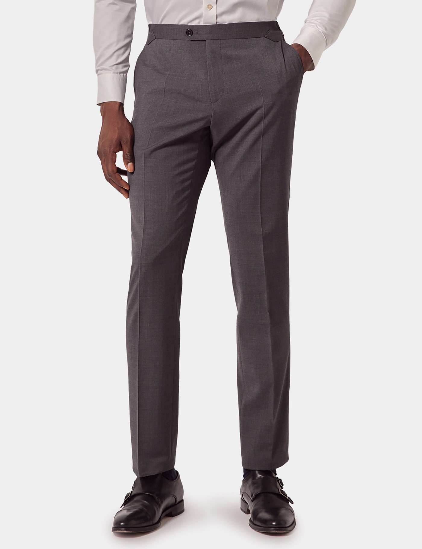& Slim Fit Dark Grey Suit Trousers 44"