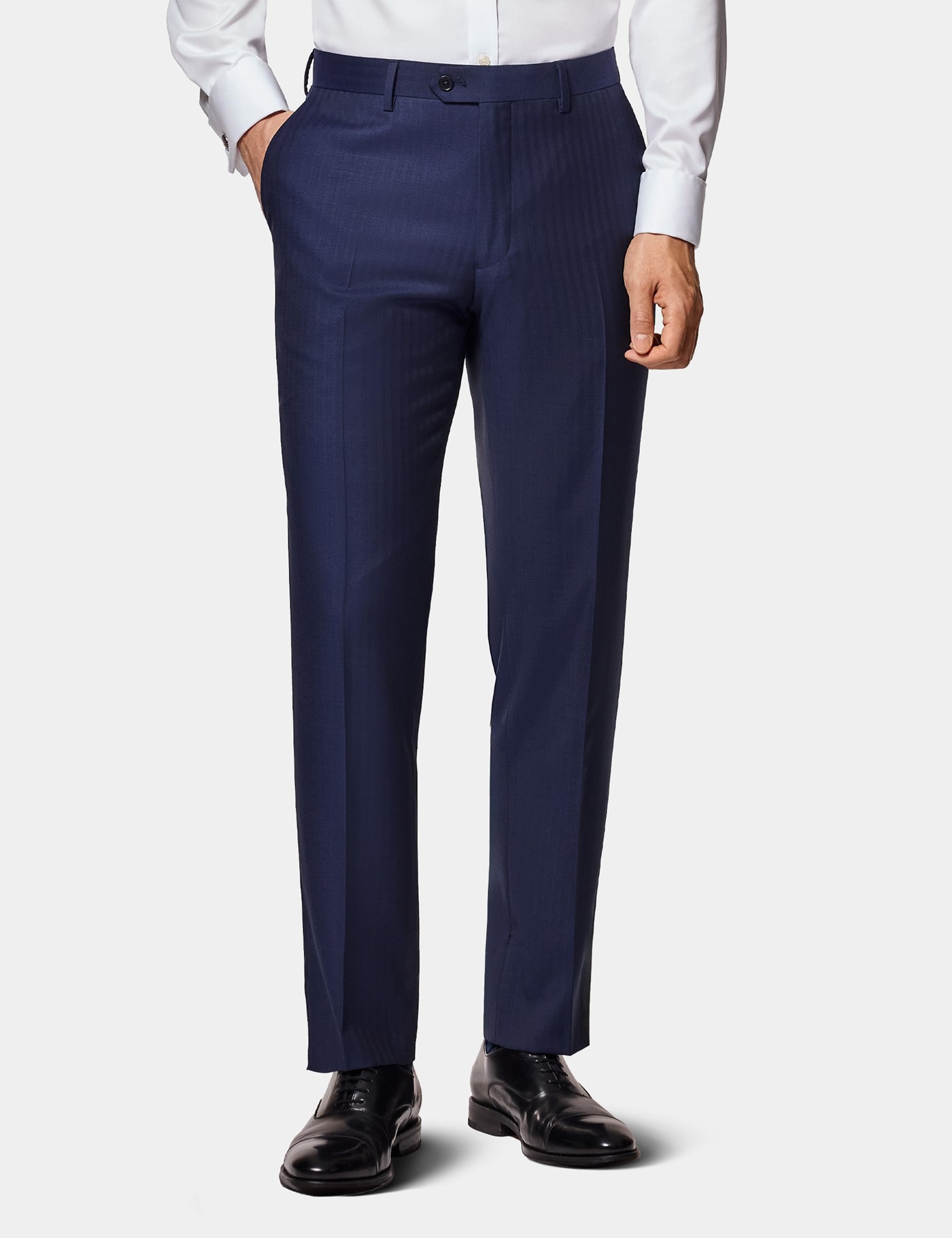 & Slim Fit Herringbone Suit Trousers 30"