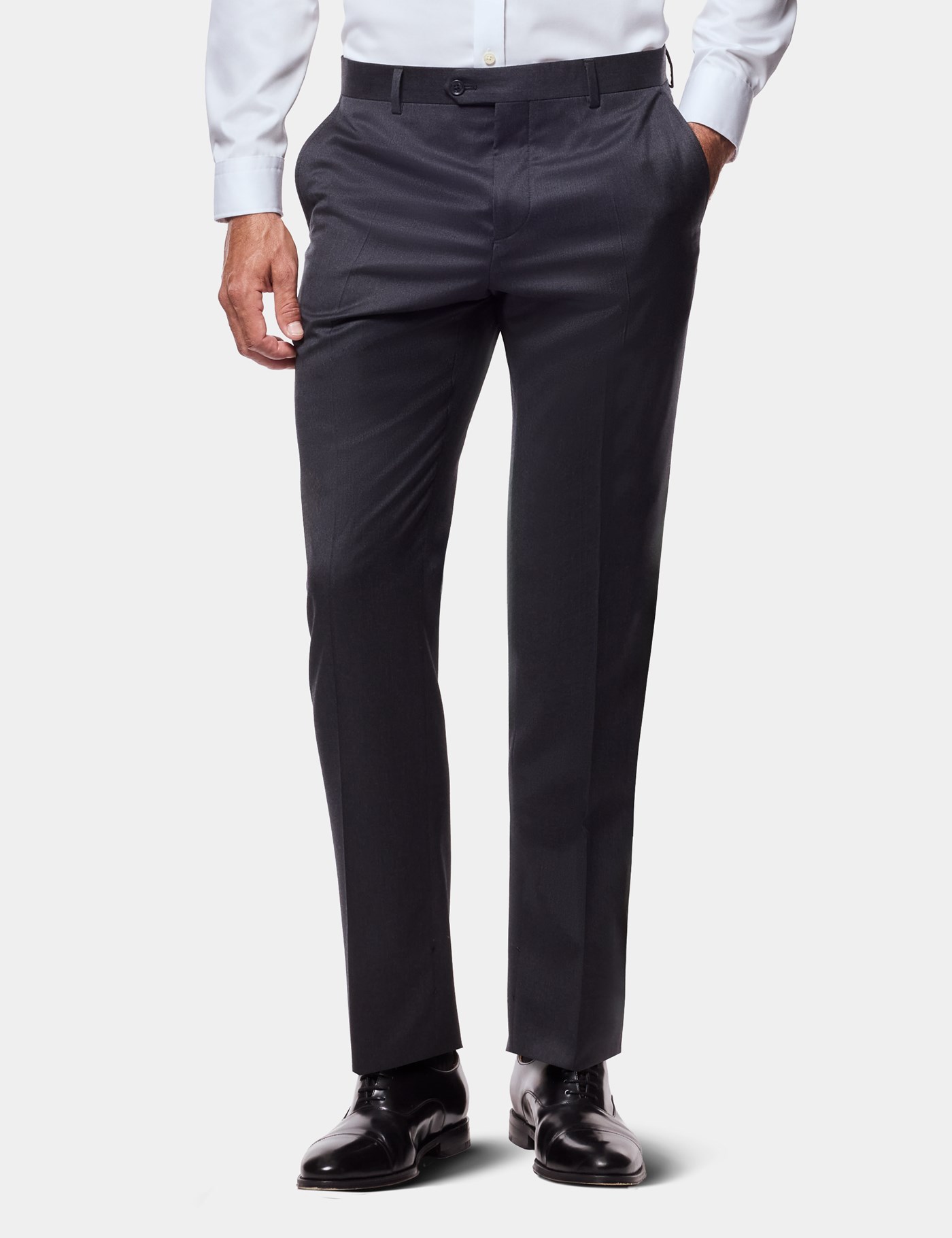 Hawes & Curtis Slim Fit Charcoal Twill 1913 Suit Trousers Size: 42" (EU 58)