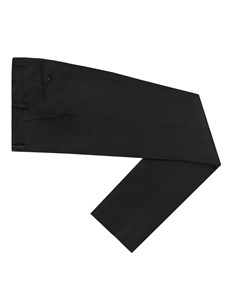 Anzughose - Slim Fit - schwarz - 140s Wolle - ohne Bundfalte - Vorderhose gefüttert - ungesäumt