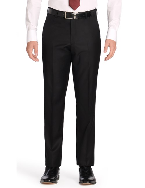 Anzughose - Slim Fit - schwarz - 140s Wolle - ohne Bundfalte - Vorderhose gefüttert - ungesäumt