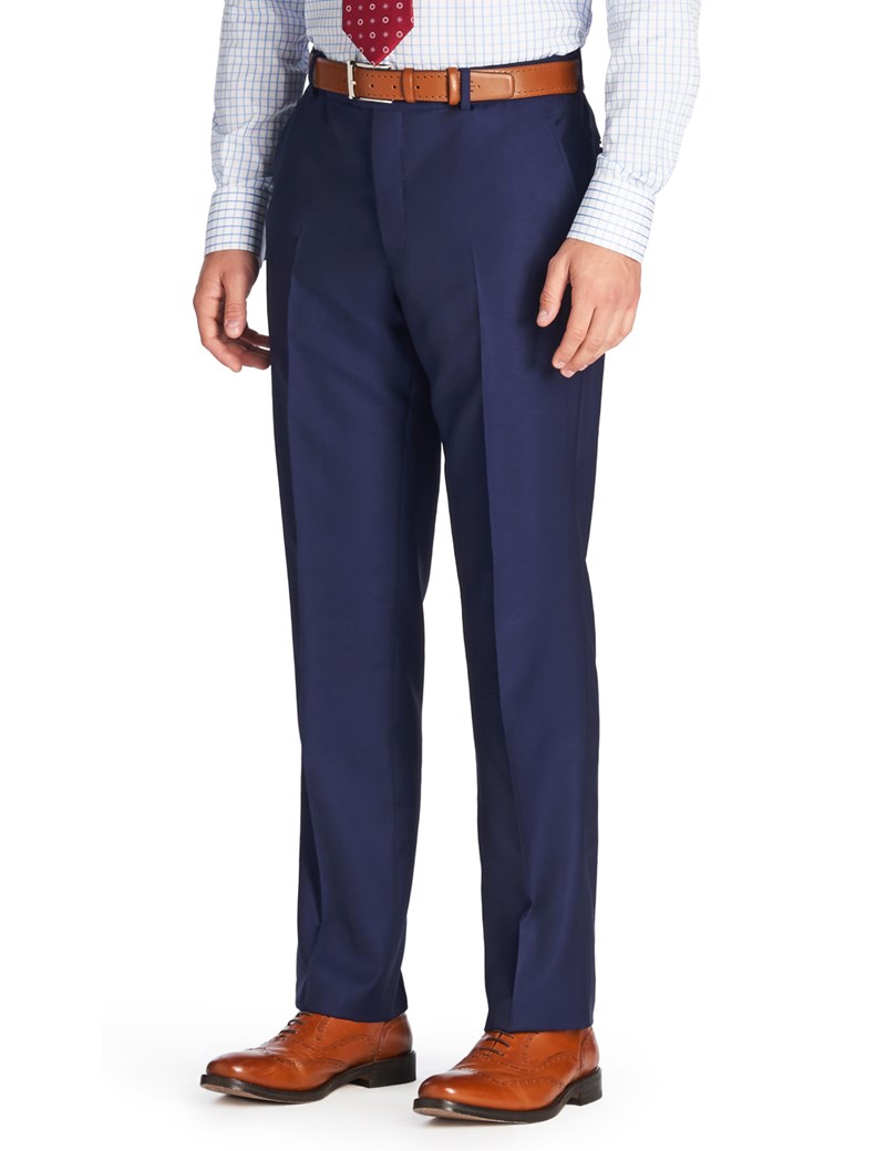 Men's Royal Blue Tailored Fit Italian Suit Trousers - 1913 Collection